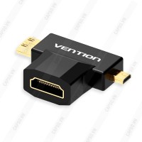 Đầu chuyển Mini HDMI + Micro HDMI to HDMI Female Vention AGDB0